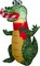 3.5' Gemmy Airblown Inflatable Christmas Alligator w/ Candy Cane and Scarf Yard Decoration 883580